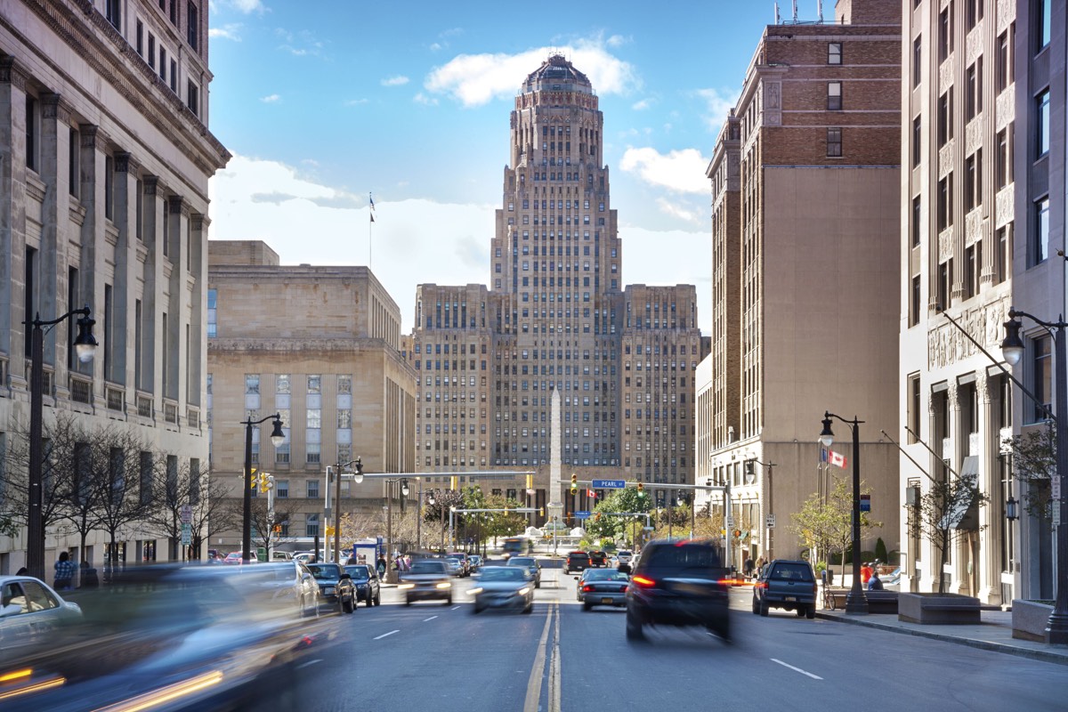 Buffalo City Hall viewed from a downtown street